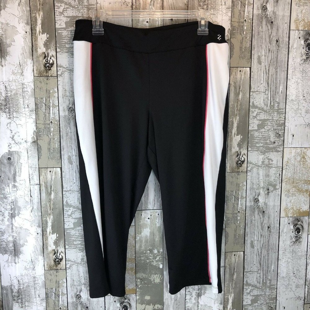 Izod Perform X Womens Black White Elastic Waist At